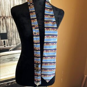 Men's Fendi Blue Patterned Silk Tie